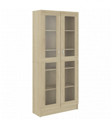 Vitrine Cabinet Sonoma Oak 82.5x30.5x185.5 cm Engineered Wood