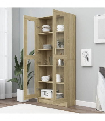 Vitrine Cabinet Sonoma Oak 82.5x30.5x185.5 cm Engineered Wood