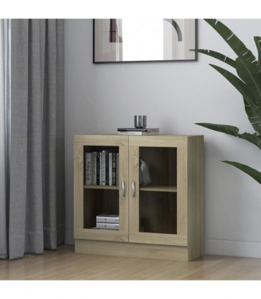 Vitrine Cabinet Sonoma Oak 82.5x30.5x80 cm Engineered Wood