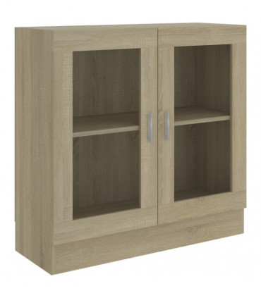 Vitrine Cabinet Sonoma Oak 82.5x30.5x80 cm Engineered Wood
