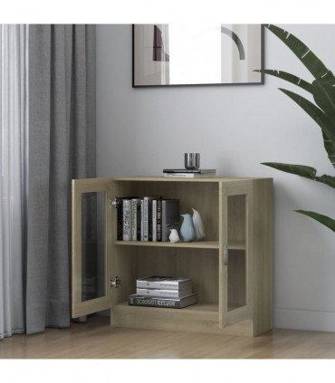 Vitrine Cabinet Sonoma Oak 82.5x30.5x80 cm Engineered Wood
