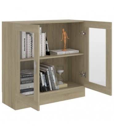 Vitrine Cabinet Sonoma Oak 82.5x30.5x80 cm Engineered Wood