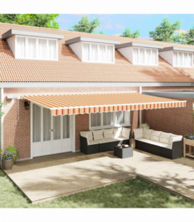 vidaXL Retractable Awning with Manual 600 x 300 cm Yellow and orange