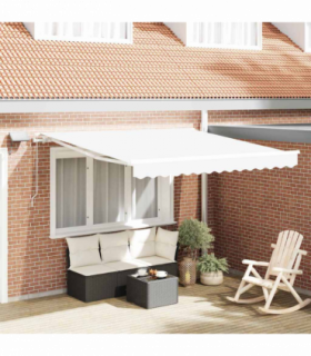 vidaXL Retractable Awning with Manual 300 x 250 cm White