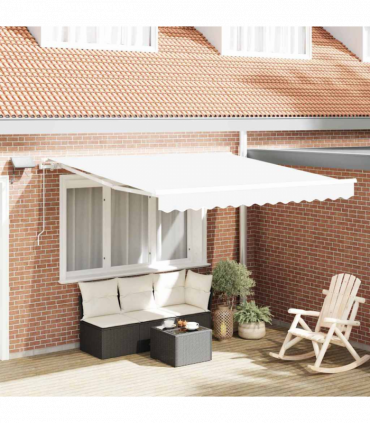 vidaXL Retractable Awning with Manual 300 x 250 cm White