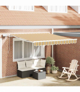 vidaXL Retractable Awning with Manual 300 x 250 cm Multicolour