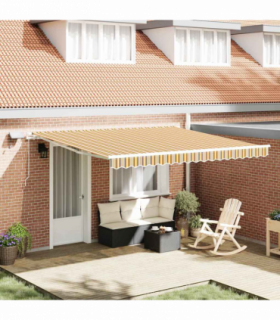 vidaXL Retractable Awning with Manual 400 x 300 cm Multicolour