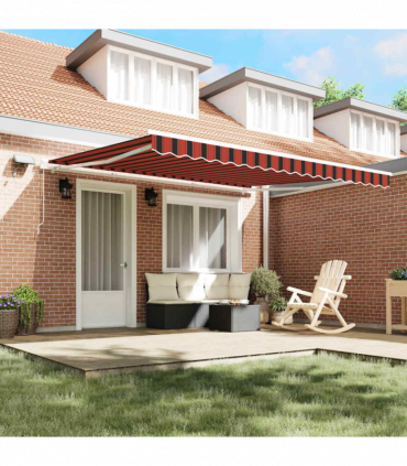 vidaXL Retractable Awning with Manual 400 x 300 cm Orange and brown