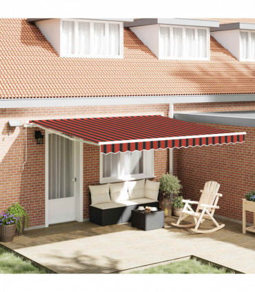vidaXL Retractable Awning with Manual 400 x 300 cm Orange and brown