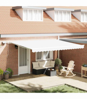vidaXL Retractable Awning with Manual 450 x 300 cm White