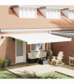 vidaXL Retractable Awning with Manual 450 x 300 cm White