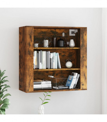 Wall Cabinet Smoked Oak 80x33x80 cm Engineered Wood