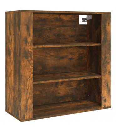 Wall Cabinet Smoked Oak 80x33x80 cm Engineered Wood