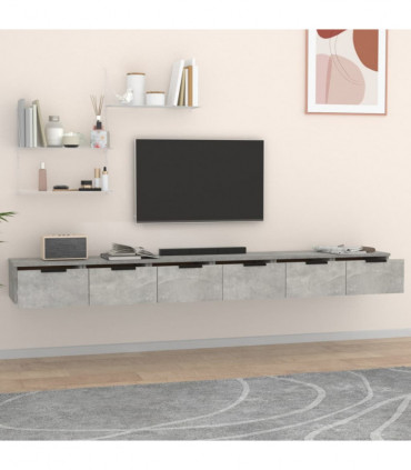 Wall Cabinets 2 pcs Concrete Grey 102x30x20 cm Engineered Wood