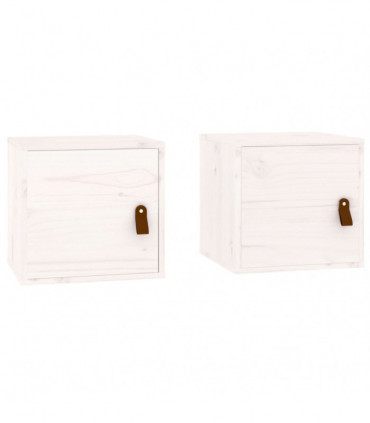 Wall Cabinets 2 pcs White 31.5x30x30 cm Solid Wood Pine