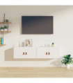Wall Cabinets 2 pcs White 60x30x30 cm Solid Wood Pine