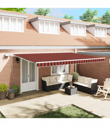 vidaXL Retractable Awning with Manual 500 x 300 cm Orange and brown