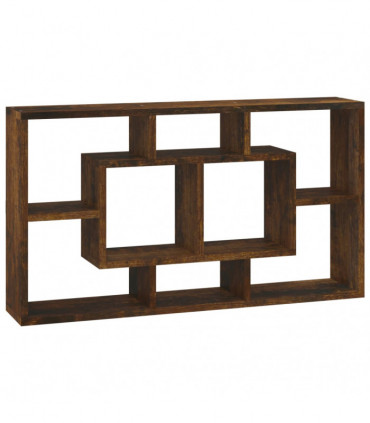 Wall Display Shelf 8 Compartments Smoked Oak