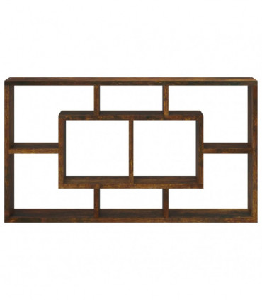 Wall Display Shelf 8 Compartments Smoked Oak