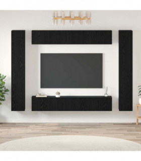 vidaXL TV Cabinet Set 10 pcs Black oak Medium 30.5 x 30 x 90 cm