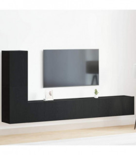 vidaXL TV Cabinet Set 3 pcs Black oak 100 x 30 x 30 cm Engineered wood