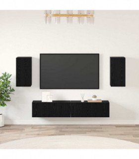 vidaXL TV Cabinet Set 4 pcs Black oak 80 x 30 x 30 cm Engineered wood
