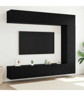 vidaXL TV Cabinet Set 5 pcs Black oak 100 x 30 x 30 cm Engineered wood