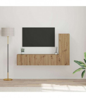 vidaXL TV Cabinet Set Wall-mounted 3 pcs Artisan oak 60 x 30 x 30 cm