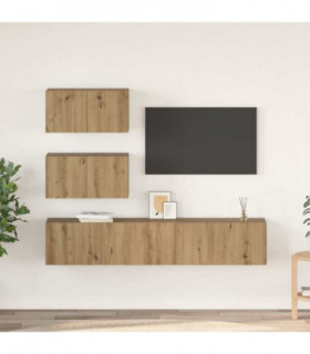 vidaXL TV Cabinet Set Wall-mounted 4 pcs Artisan oak 80 x 30 x 30 cm