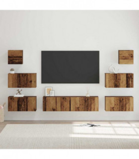vidaXL TV Cabinet Set 8 pcs Old wood 60 x 30 x 30 cm Engineered wood