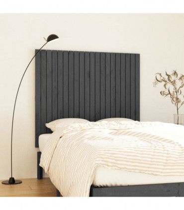 Wall Headboard Grey 127.5x3x110 cm Solid Wood Pine