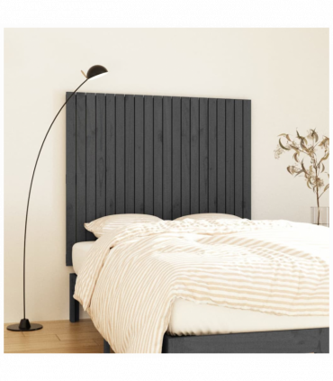 Wall Headboard Grey 127.5x3x110 cm Solid Wood Pine