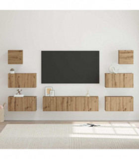 vidaXL TV Cabinet Set Wall-mounted 8 pcs Artisan oak 60 x 30 x 30 cm