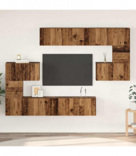 vidaXL TV Cabinet Set 8 pcs Old wood 80 x 30 x 30 cm Engineered wood
