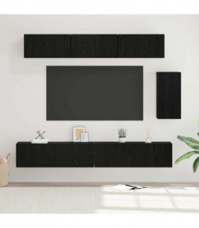 vidaXL TV Cabinet Set 6 pcs Black oak 100 x 30 x 30 cm Engineered wood