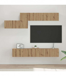 vidaXL TV Cabinet Set with Drawer 7 pcs Artisan oak 60 x 30 x 30 cm