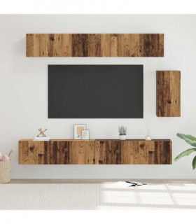 vidaXL TV Cabinet Set 6 pcs Old wood 100 x 30 x 30 cm Engineered wood