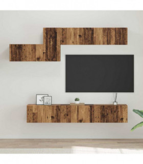 vidaXL TV Cabinet Set 7 pcs Old wood 60 x 30 x 30 cm Engineered wood