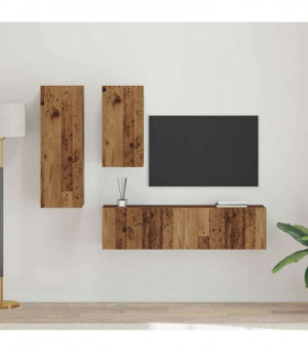 vidaXL TV Cabinet Set 4 pcs Old wood 30.5 x 30 x 90 cm Engineered wood