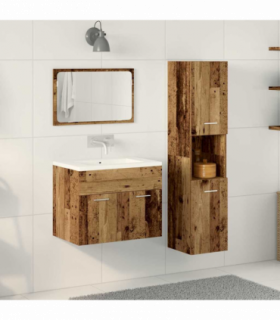 vidaXL Bathroom Furniture Set 3 pcs Old Wood 60 x 38.5 x 46 cm