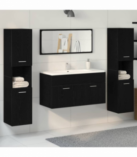 vidaXL Bathroom Furniture Set 4 pcs Black Oak 41 x 38.5 x 46 cm