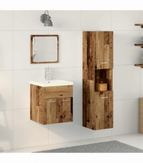 vidaXL Bathroom Furniture Set 3 pcs Old Wood 41 x 38.5 x 46 cm
