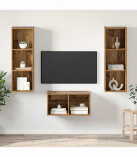 vidaXL Tv Cabinet Set Old wood 37 x 37 x 107 cm Engineered wood