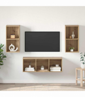 vidaXL Tv Cabinet Set Artisan oak 37 x 37 x 107 cm Engineered wood