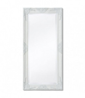Wall Mirror Baroque Style 100x50 cm White