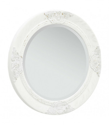 Wall Mirror Baroque Style 50 cm White