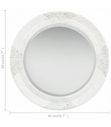 Wall Mirror Baroque Style 50 cm White