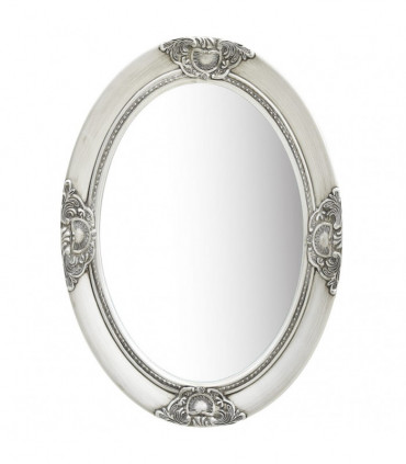 Wall Mirror Baroque Style 50x70 cm Silver
