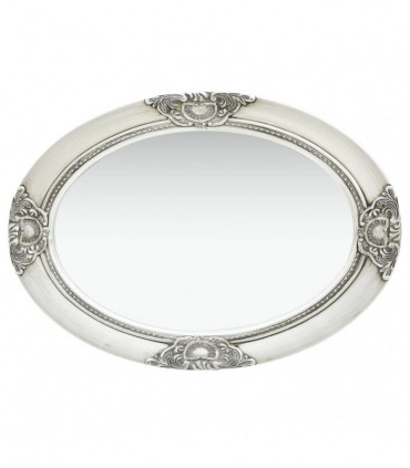 Wall Mirror Baroque Style 50x70 cm Silver