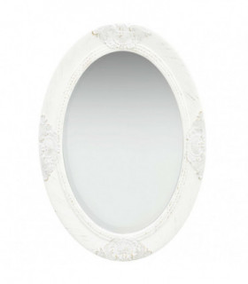 Wall Mirror Baroque Style 50x70 cm White